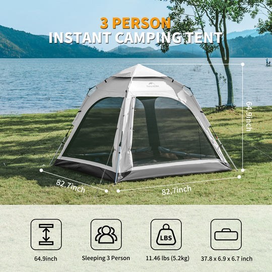 Naturehike NH21ZP010 Ango 4 Person Pop Up Tent 3